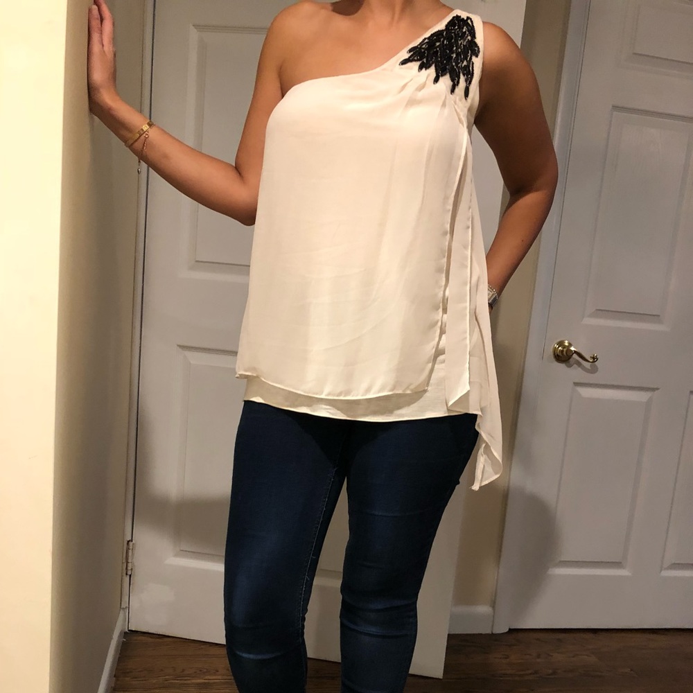 One shoulder evening top